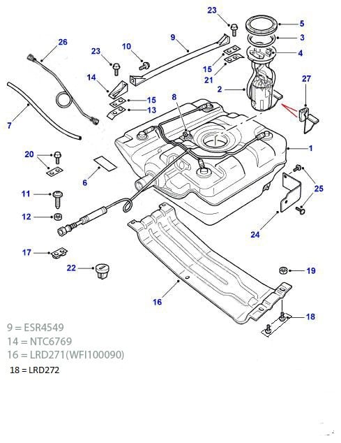 LRD272 Discovery 2 Fuel Tank Retaining Stud Plate - Image 2