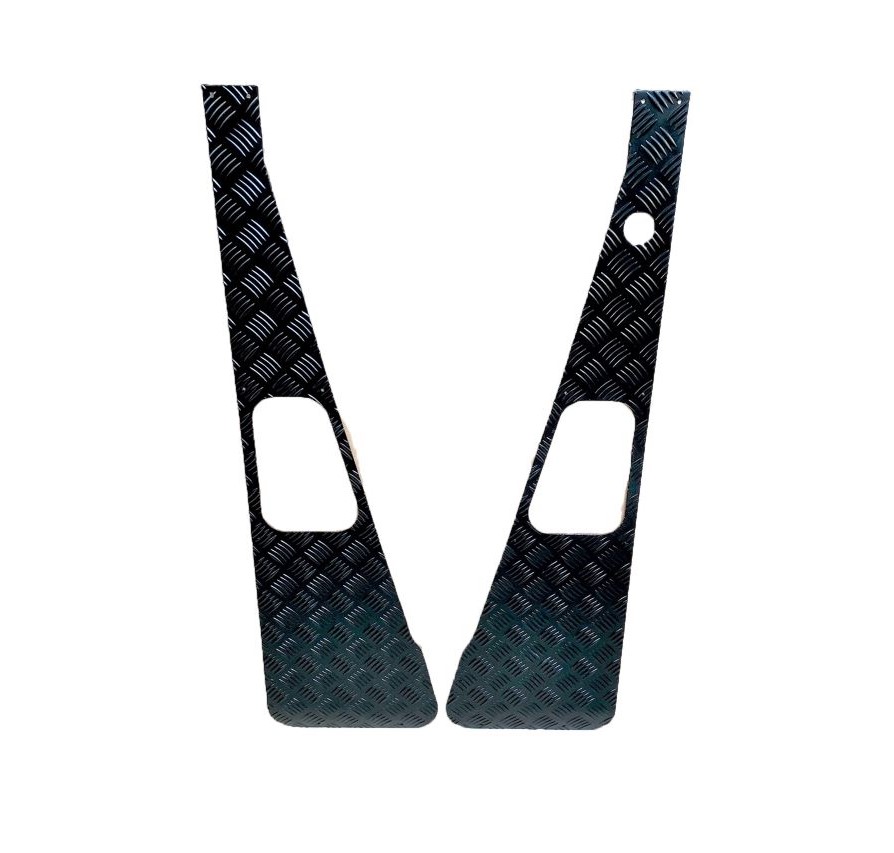 LHD Defender Tdi Wing Top Protectors With Large Air Intake & Aerial Hole Black LR50BLHD