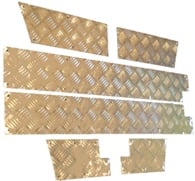 Defender 90" Bottom Of Door & Wings Trim Kit Chequer Plate