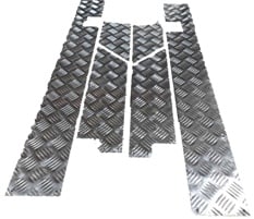 Defender 110" Bottom Of  Door & Wings Trim Kit Chequer Plate 4 Door